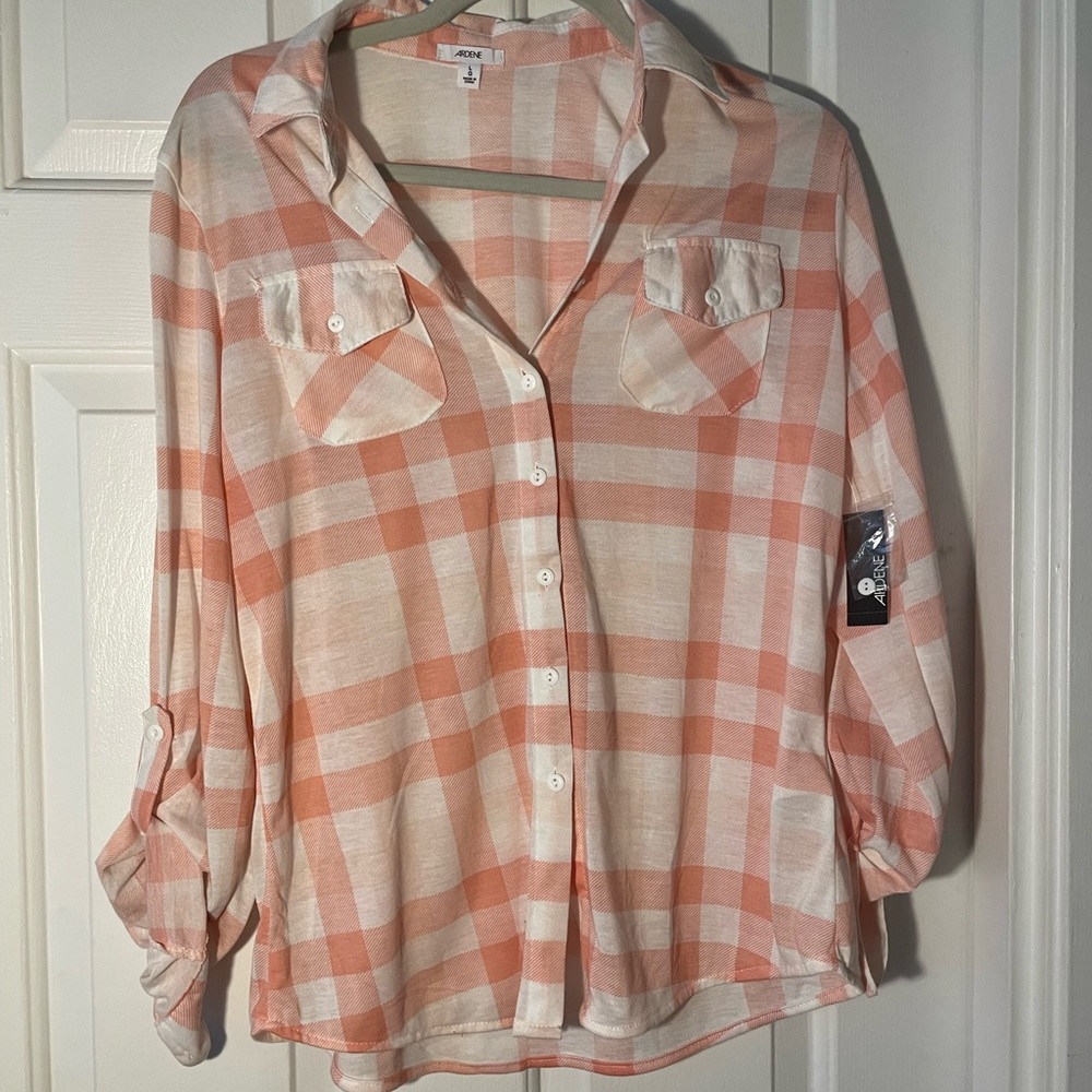 Pink and white summer flannel